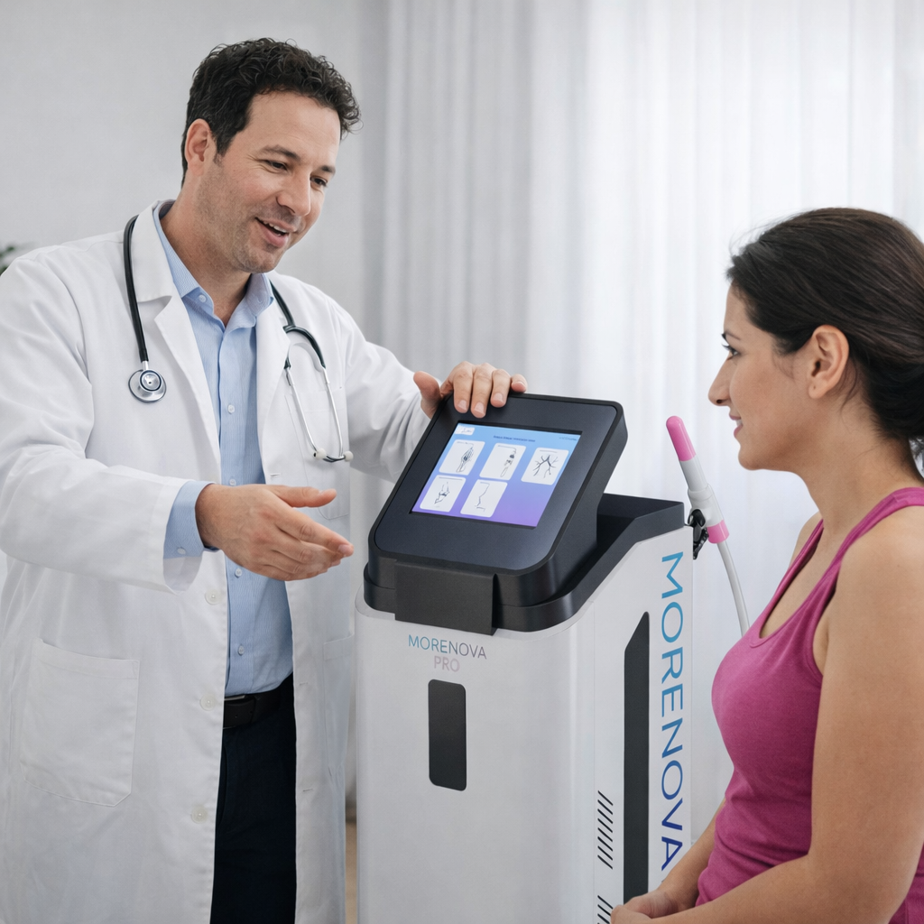 הסבר על טיפול בגלי הלם לבריחת שתן באמצעות מכשיר רפואי מתקדם