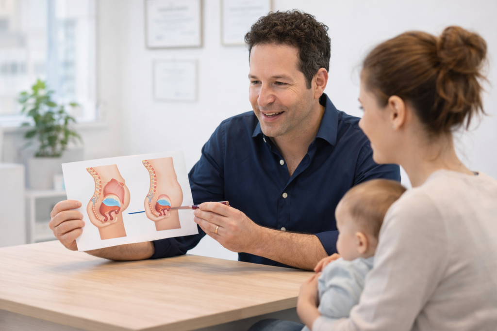 ייעוץ רפואי לשיקום רצפת האגן לאחר לידה אצל ד״ר נעם דומניץ